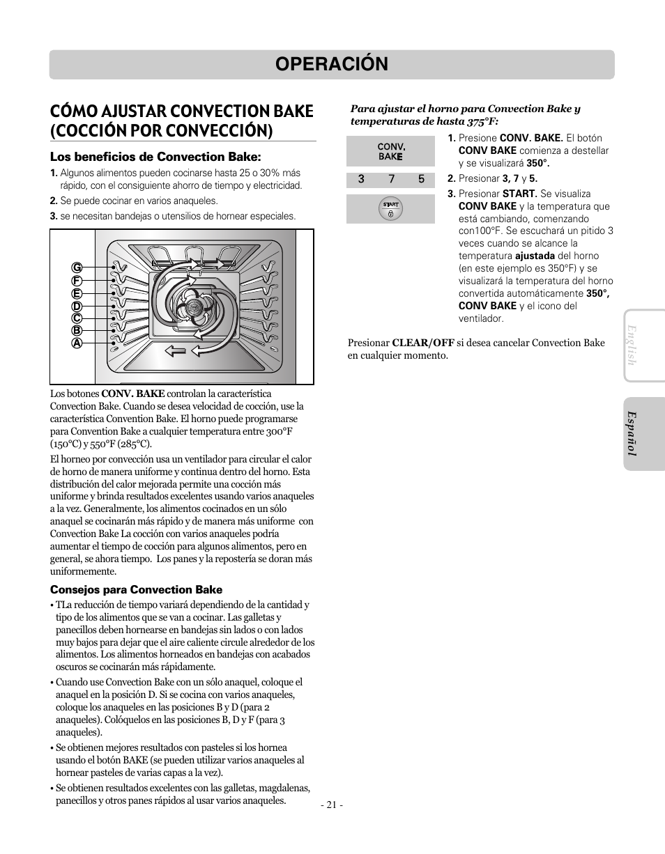 Operación | LG LRE30755SW User Manual | Page 57 / 72