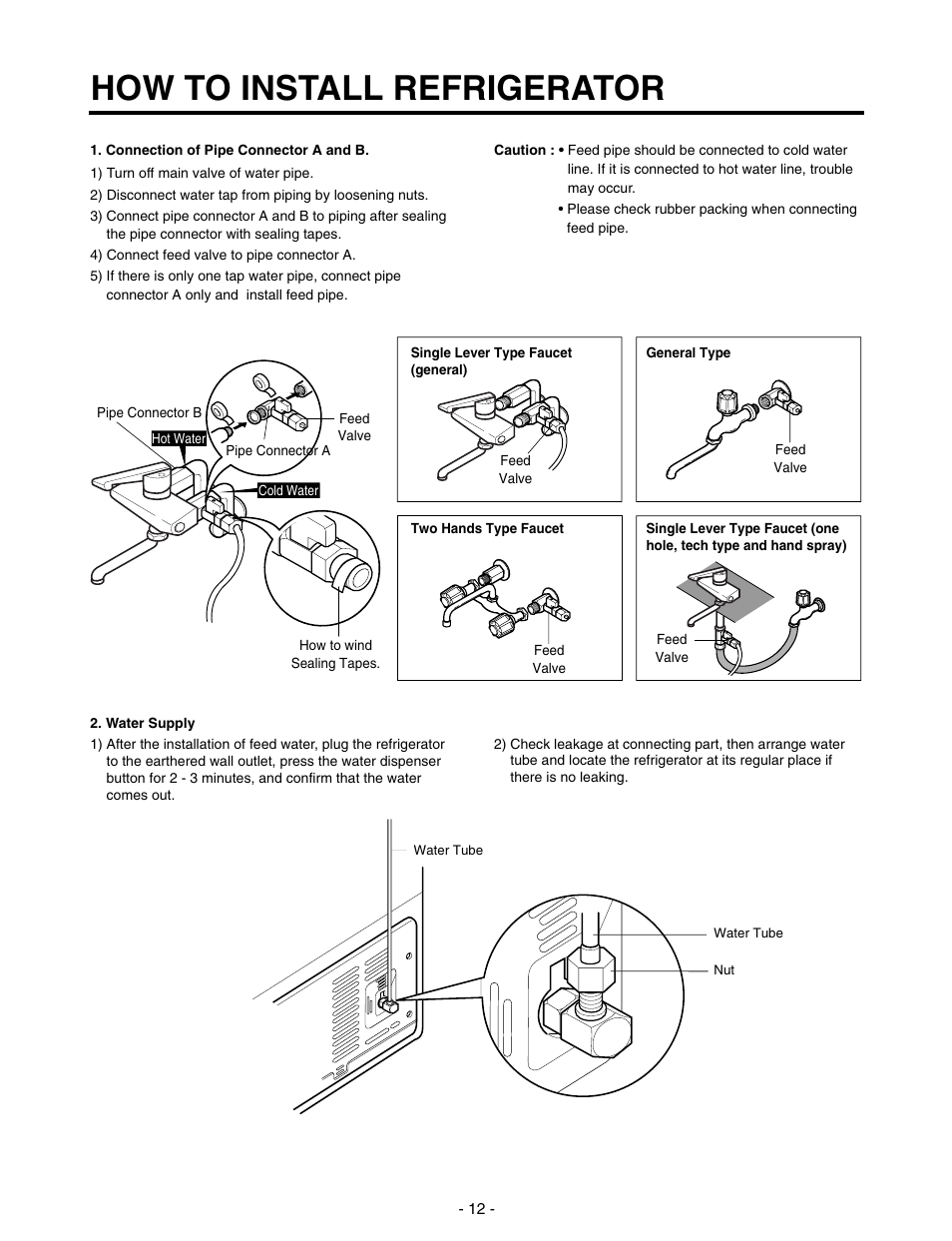 How to install refrigerator | LG SXS GR-P257/L257 User Manual | Page 14 / 99