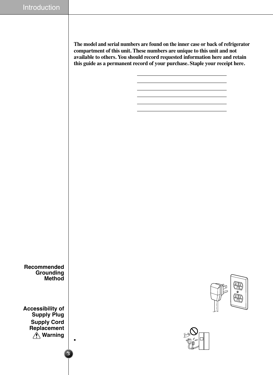 Entry, Important safety instruction, Introduction | LG LSC 26905TT User Manual | Page 3 / 31