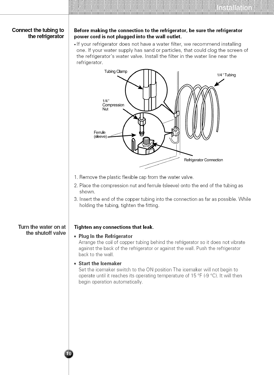 Tighten any connections that ieak | LG LSC 21943ST User Manual | Page 10 / 31