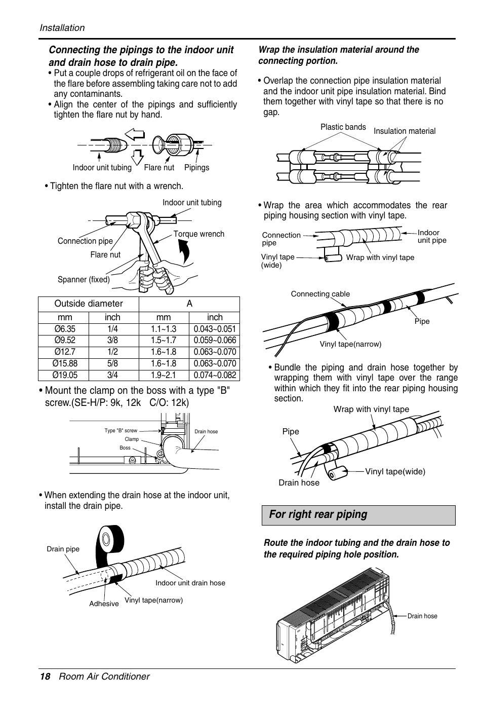 For right rear piping | LG 3828A30087S User Manual | Page 18 / 33