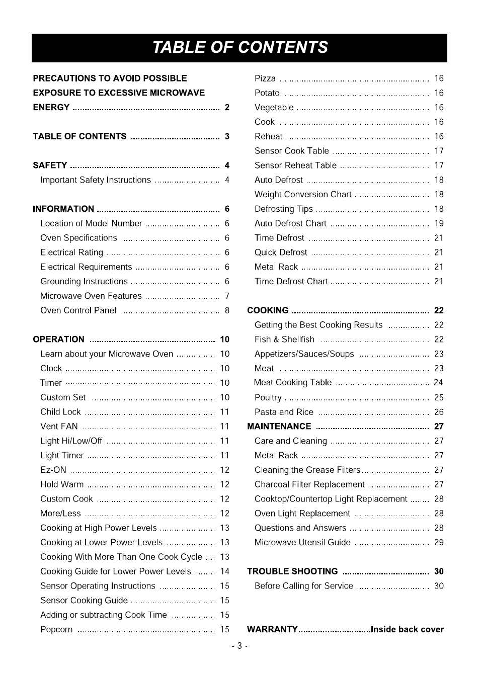 LG LMV1650SW User Manual | Page 3 / 32