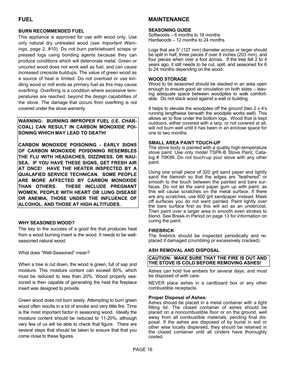 LG EARTH STOVE 2800HT User Manual | Page 16 / 29
