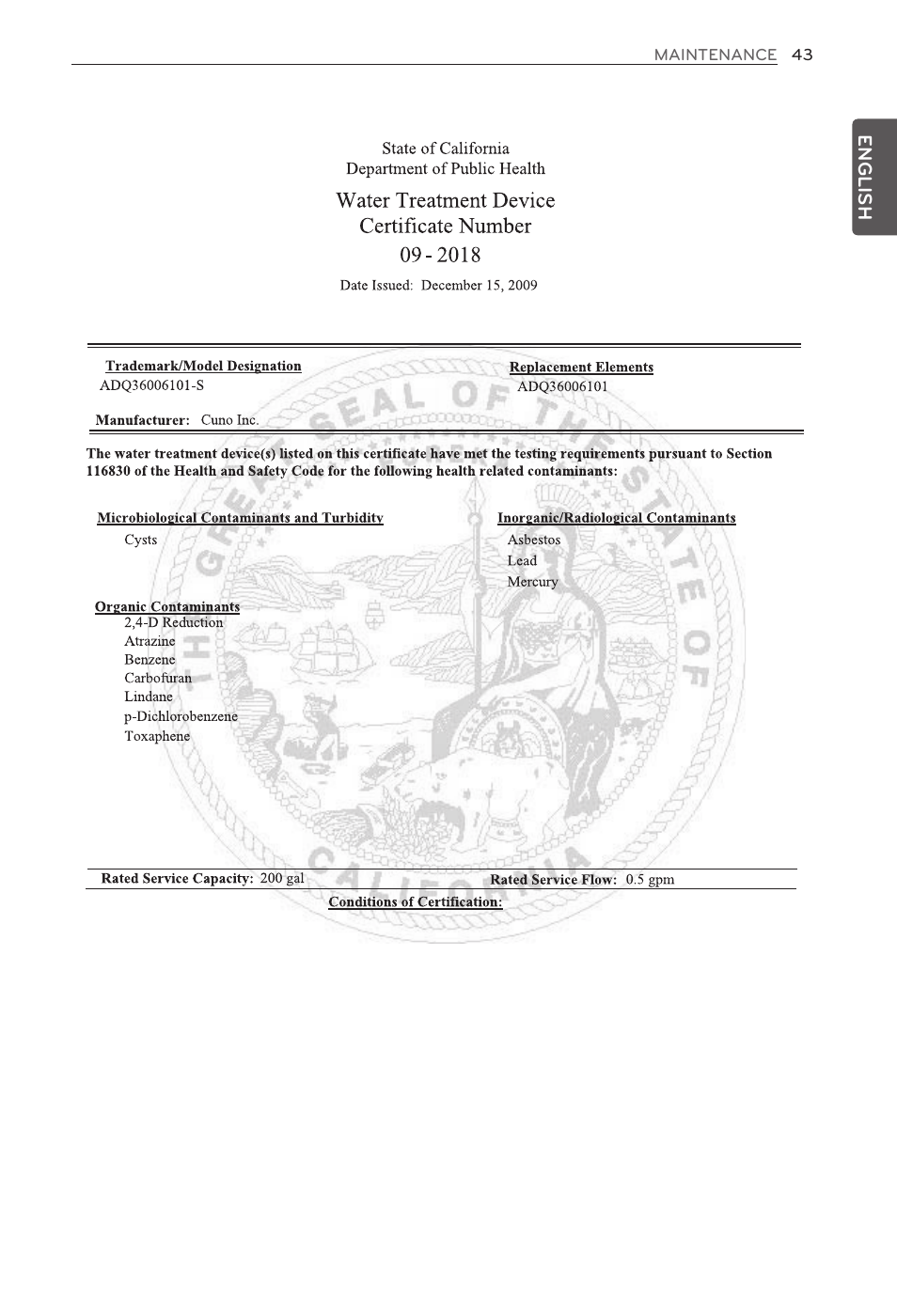 LG French Door Refrigerator MFL62184416 User Manual | Page 43 / 61