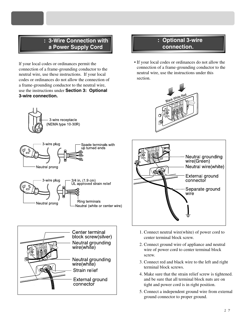 Part 5 electrical requirements for electric dryers | LG D0452G User Manual | Page 17 / 62