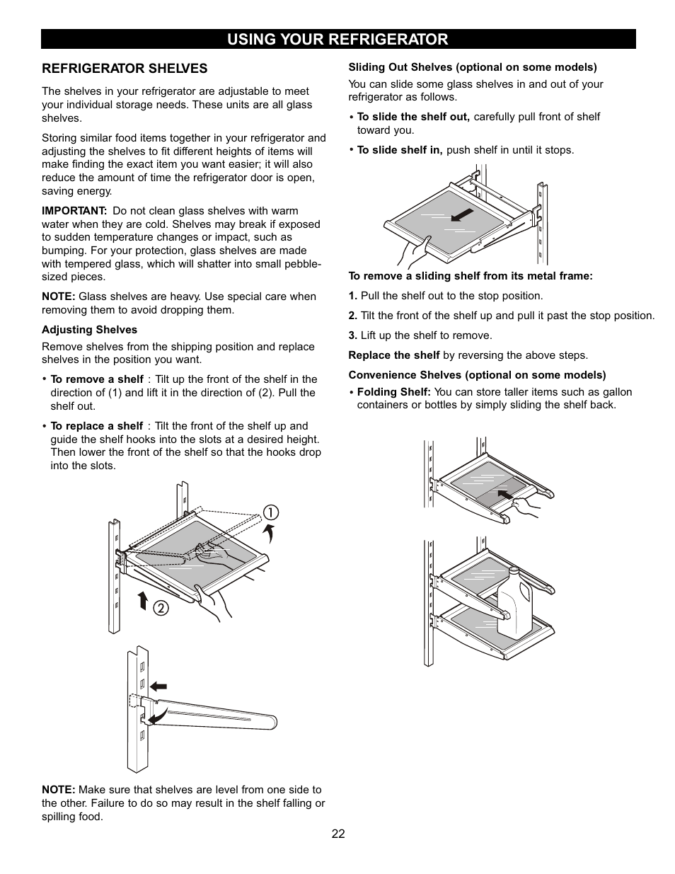 Using your refrigerator | LG LBC2251 User Manual | Page 22 / 38