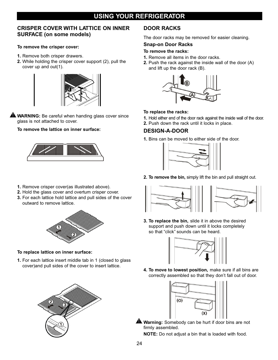 Using your refrigerator | LG LBC2251 User Manual | Page 24 / 38
