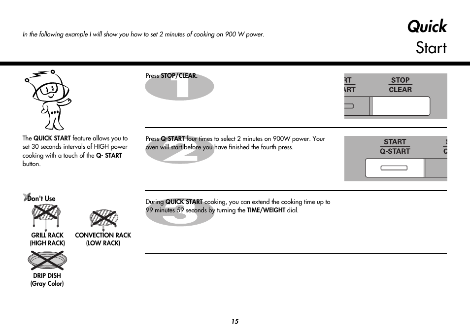 Quick start | LG MC9280XC User Manual | Page 15 / 56