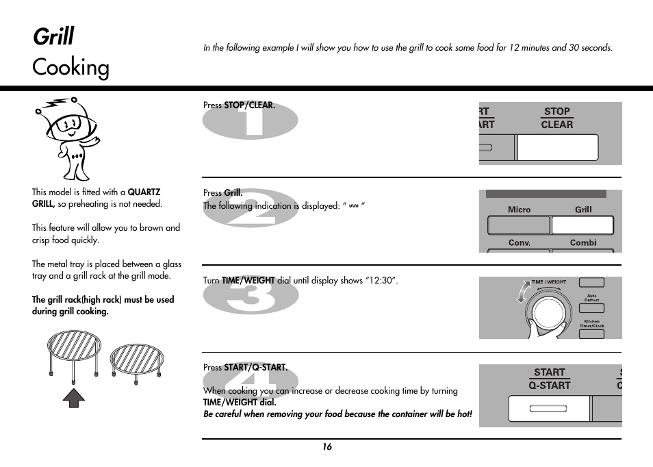 Grill cooking | LG MC9280XC User Manual | Page 16 / 56