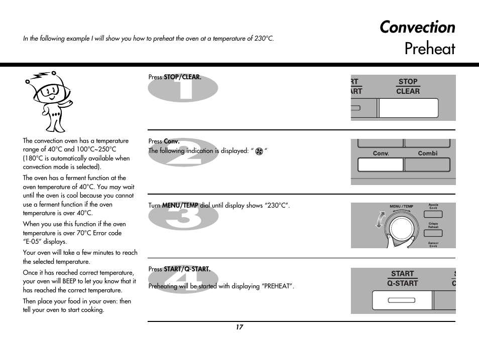 Convection preheat | LG MC9280XC User Manual | Page 17 / 56