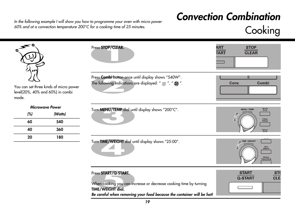 Convection combination cooking | LG MC9280XC User Manual | Page 19 / 56