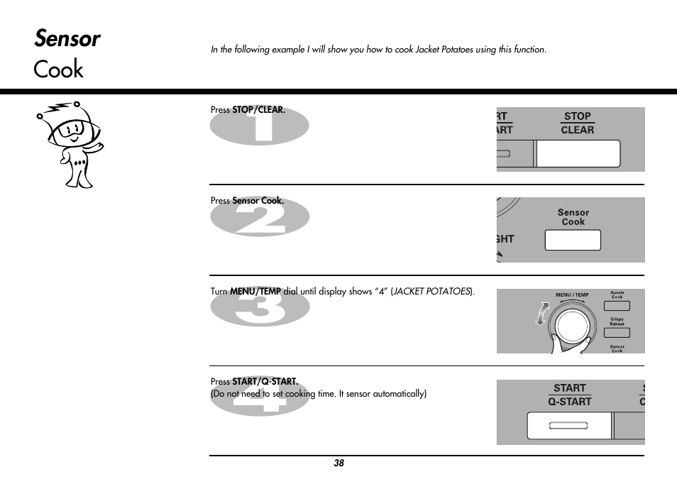 Sensor cook | LG MC9280XC User Manual | Page 38 / 56