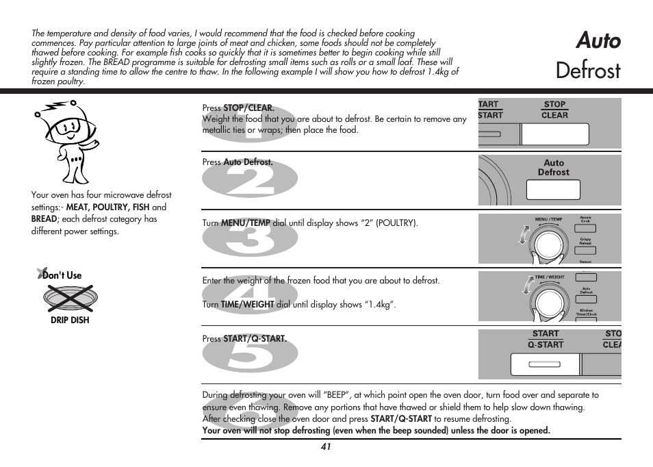 Auto defrost | LG MC9280XC User Manual | Page 41 / 56