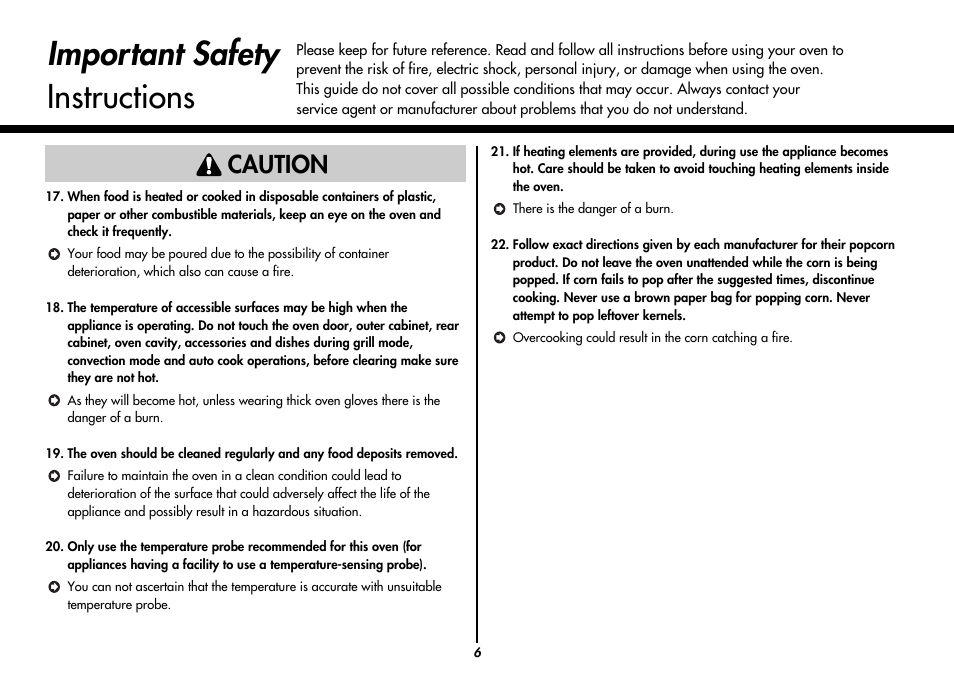 Important safety instructions, Caution | LG MC9280XC User Manual | Page 6 / 56