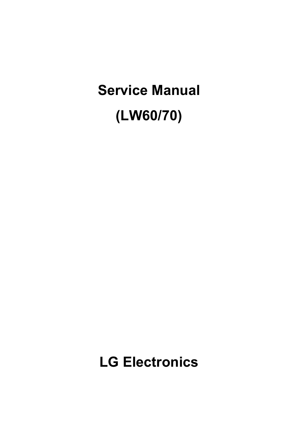 LG LW60 User Manual | 118 pages