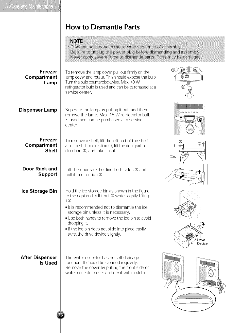 How to dismantle parts | LG SXS LRSC 26980TT User Manual | Page 25 / 33