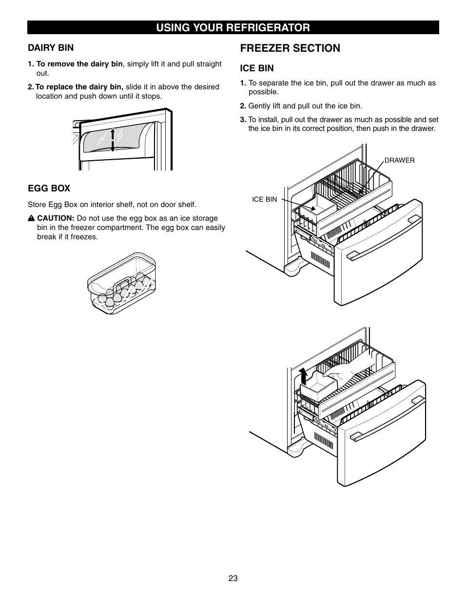 Using your refrigerator | LG LFC21760 User Manual | Page 23 / 36