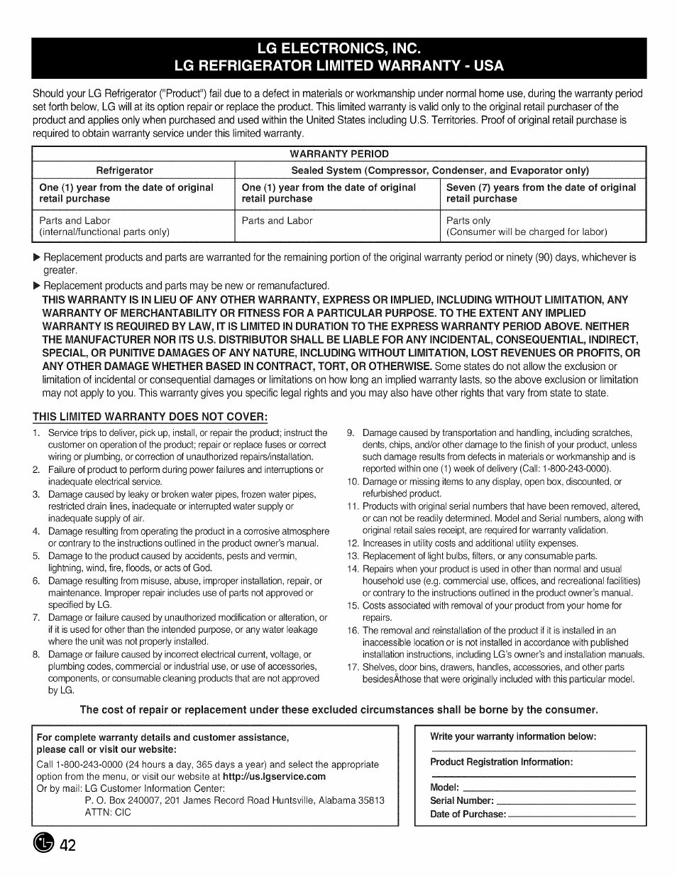 LG LMX28G83 User Manual | Page 42 / 46