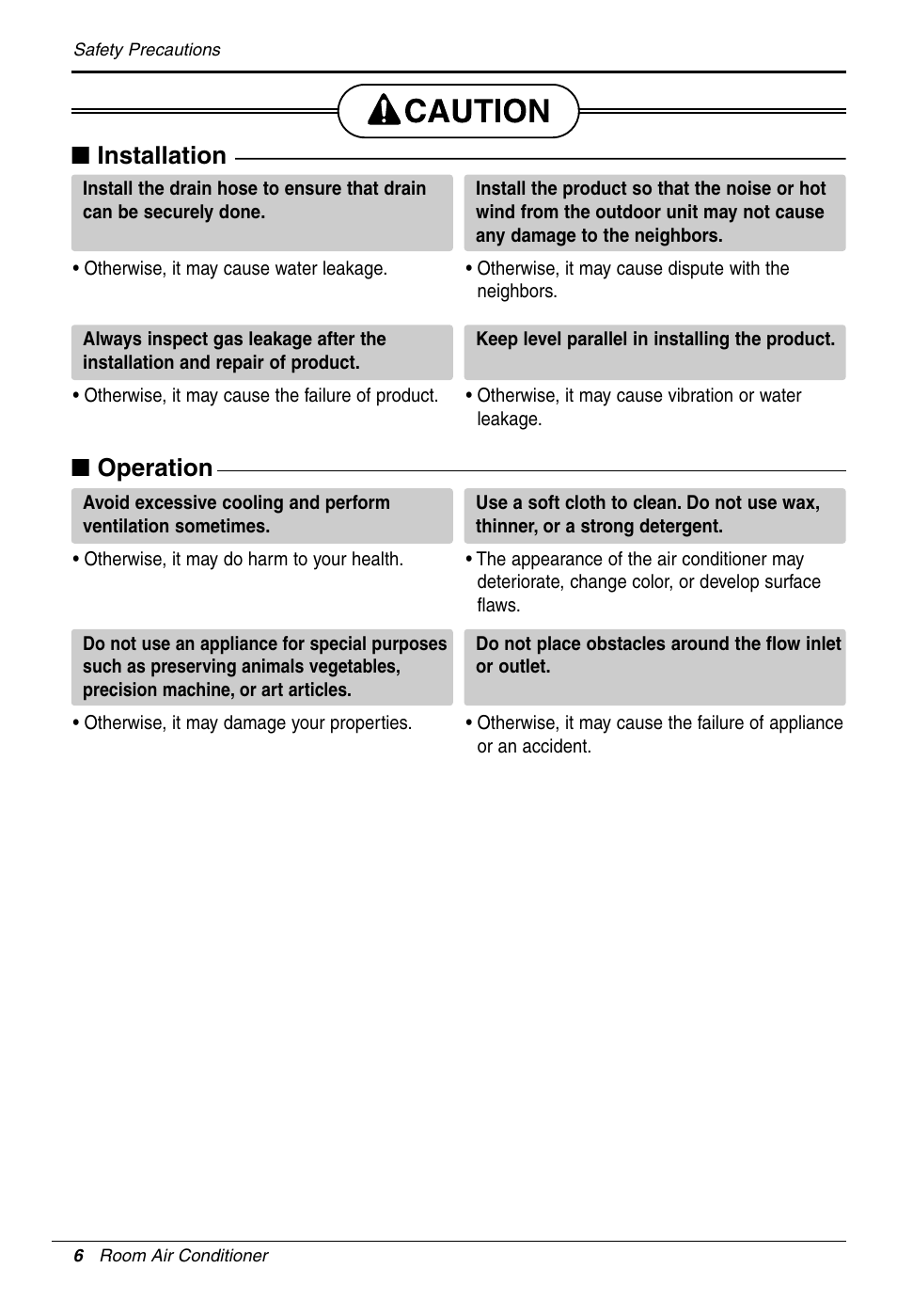 Installation, Operation | LG LS305HV User Manual | Page 6 / 31
