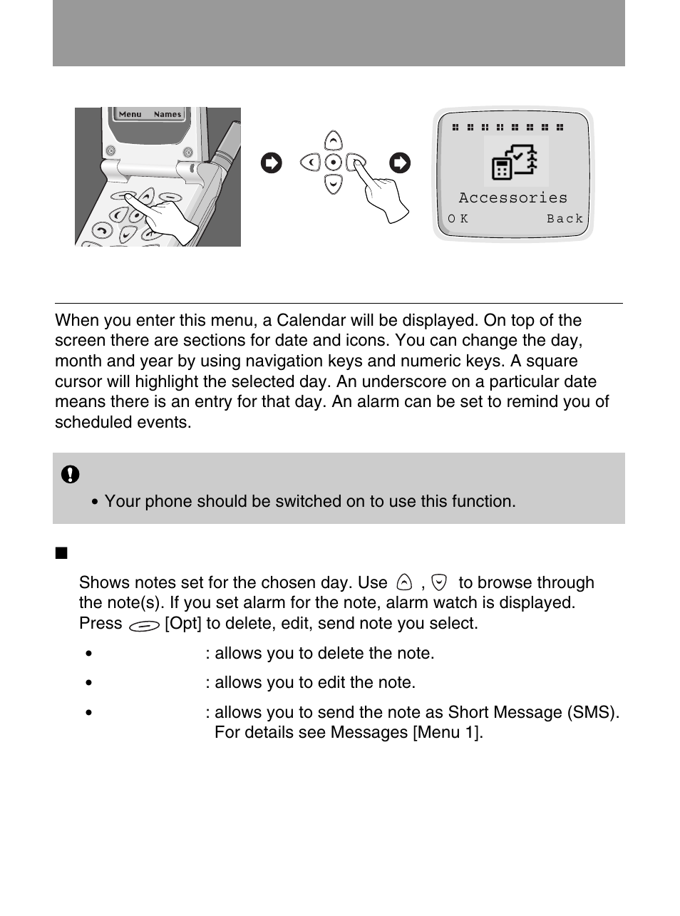 Accessories [menu 6, Scheduler [menu 6-1 | LG 600 User Manual | Page 65 / 86