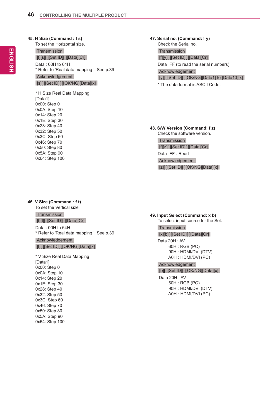 English | LG 47VL10 User Manual | Page 46 / 48