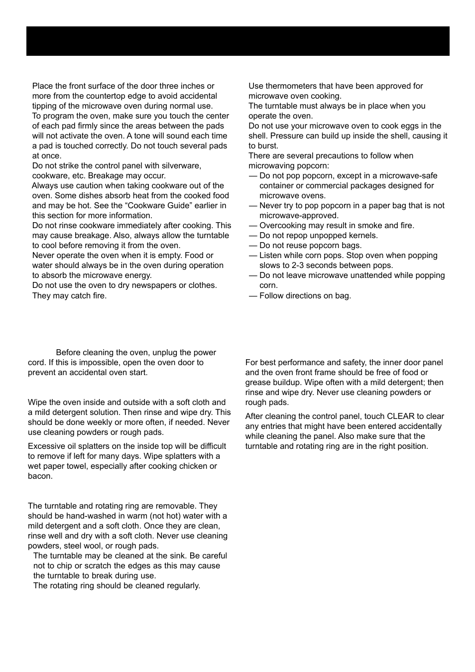 Understanding your microwave oven, Cleaning precautions | LG LMB0960ST User Manual | Page 11 / 29