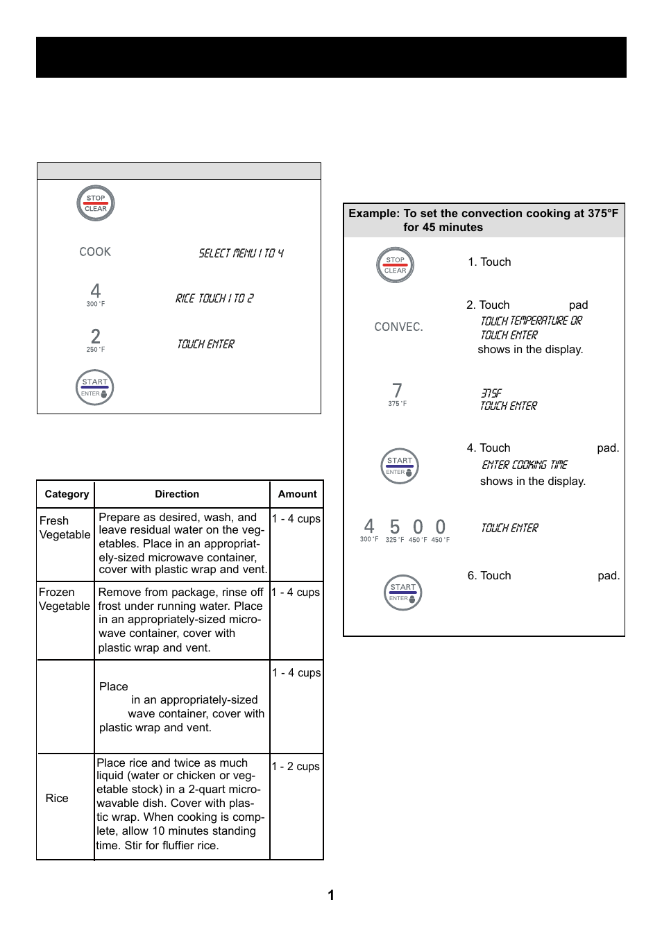 Using your microwave oven, Auto touch-cook, Convection | LG LMB0960ST User Manual | Page 15 / 29