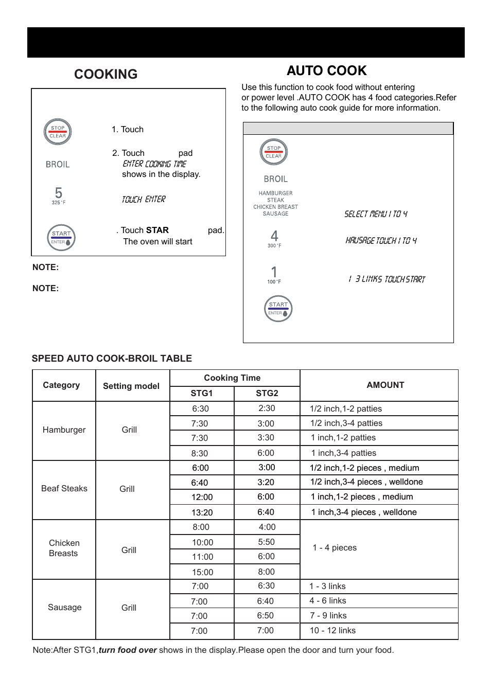 Using your microwave oven, Speed auto cook -broil, Broil cooking | LG LMB0960ST User Manual | Page 19 / 29