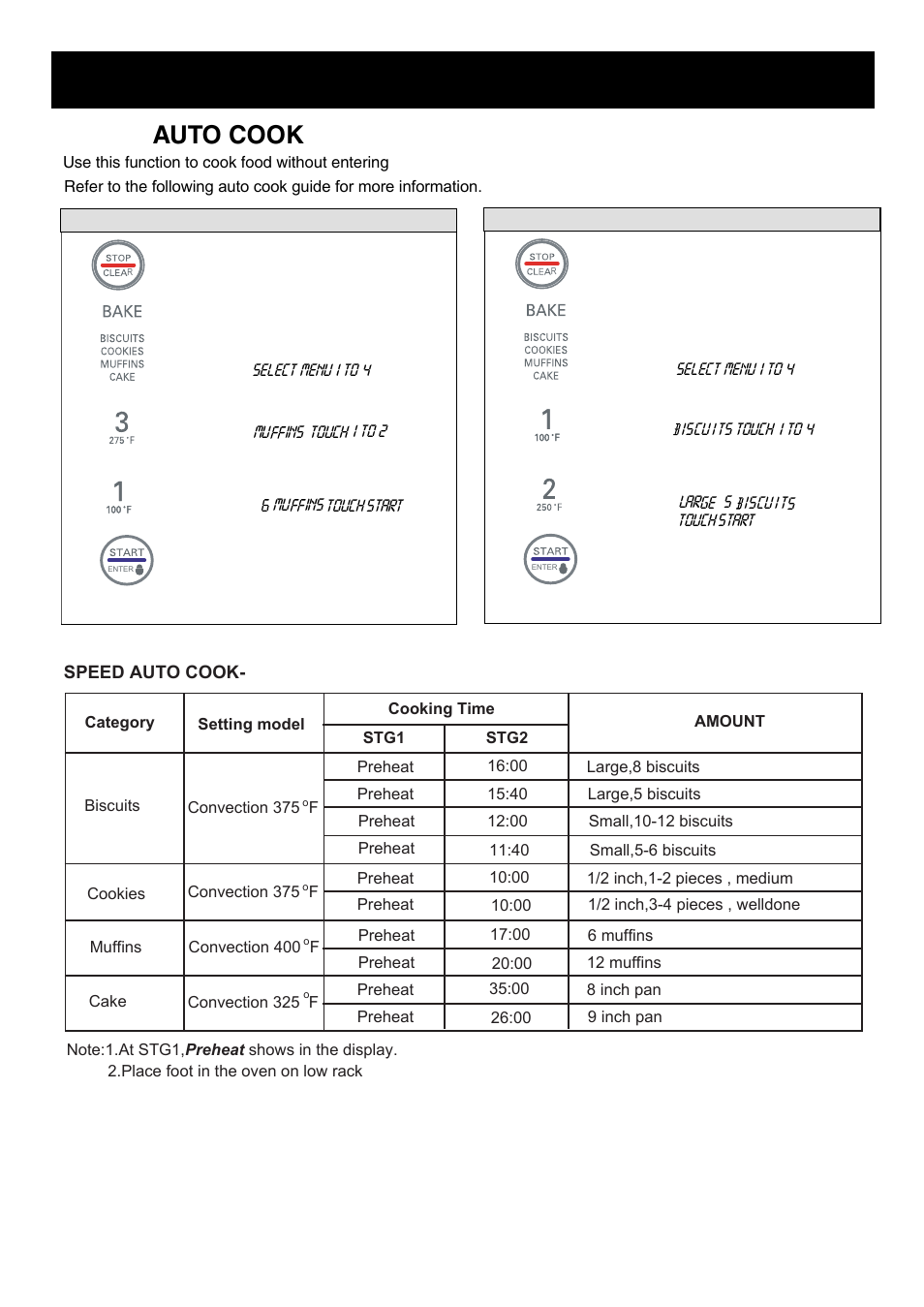 Using your microwave oven, Speed auto cook -bake | LG LMB0960ST User Manual | Page 20 / 29