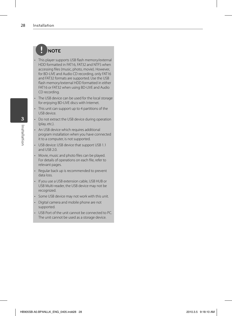 LG HB905SB User Manual | Page 28 / 88
