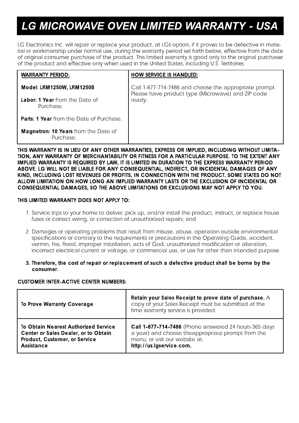 LG LRM1250W User Manual | Page 27 / 28