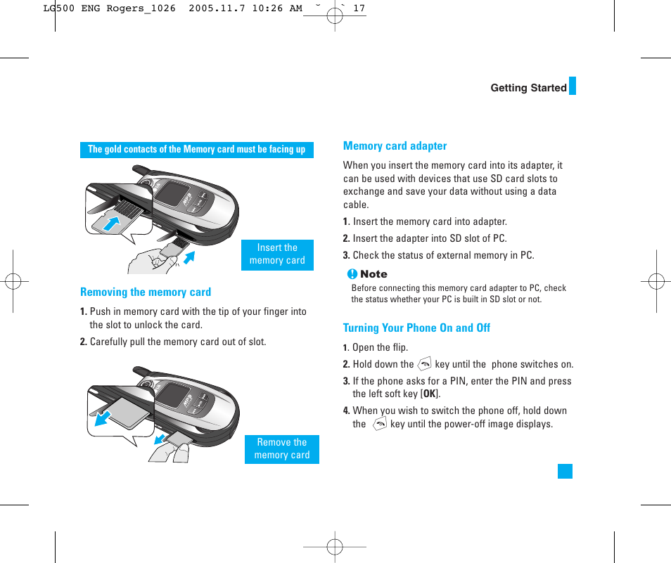 LG 500 User Manual | Page 17 / 85
