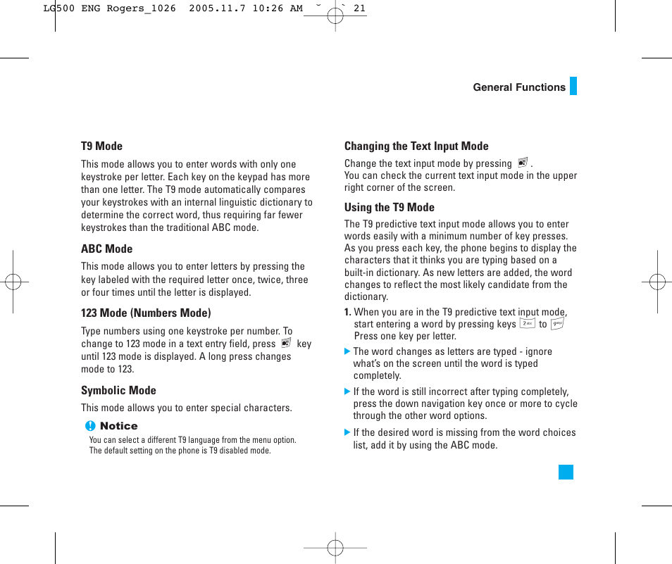 LG 500 User Manual | Page 21 / 85