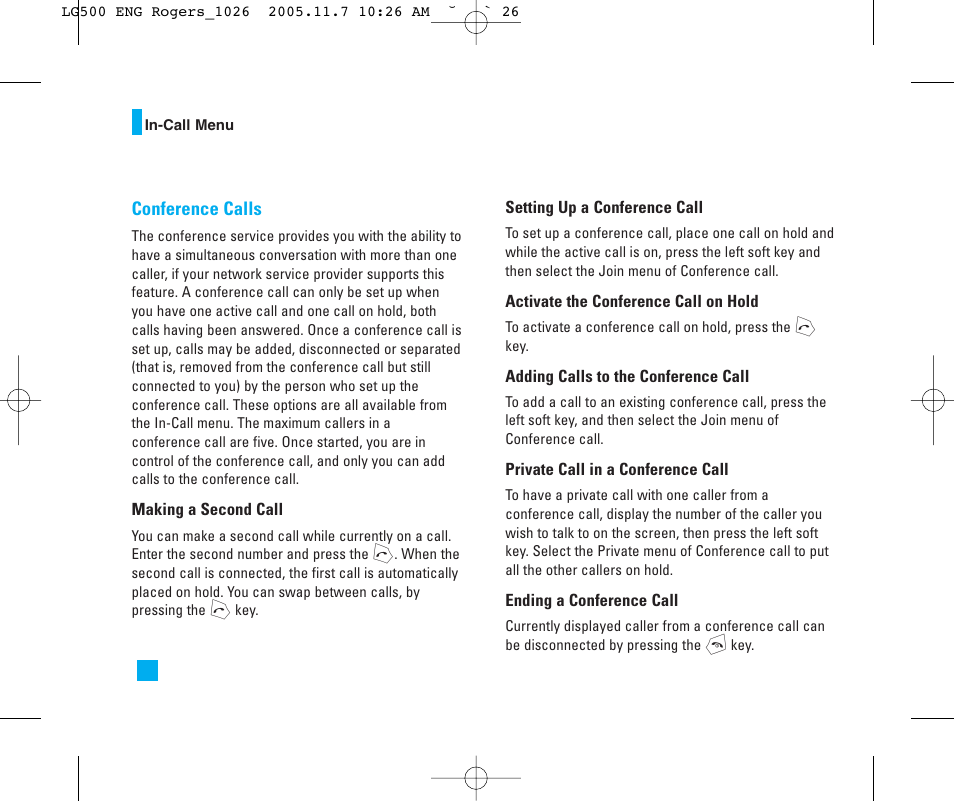LG 500 User Manual | Page 26 / 85