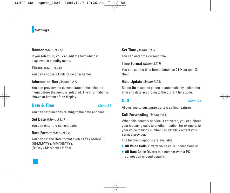 LG 500 User Manual | Page 58 / 85