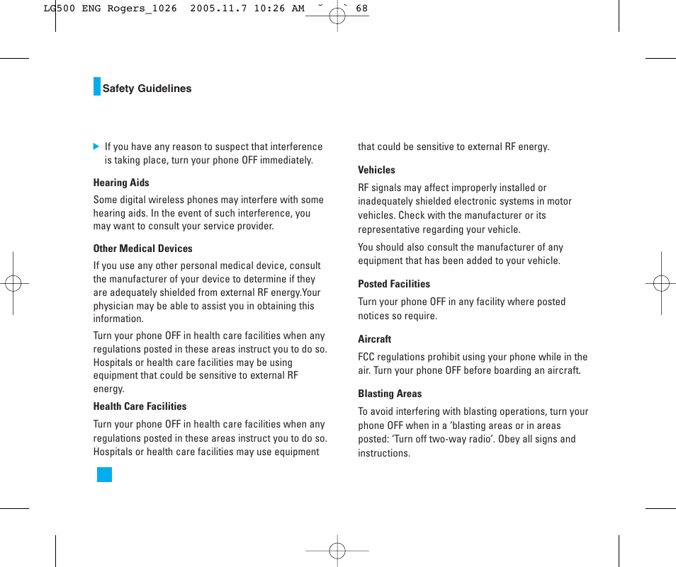LG 500 User Manual | Page 68 / 85