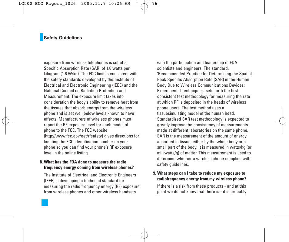 LG 500 User Manual | Page 76 / 85