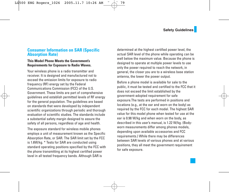 LG 500 User Manual | Page 79 / 85