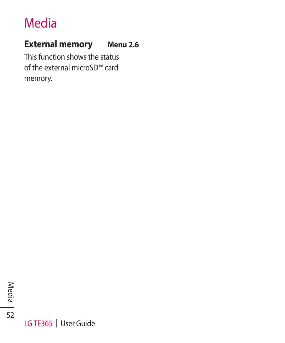 Media | LG TE365 User Manual | Page 56 / 107
