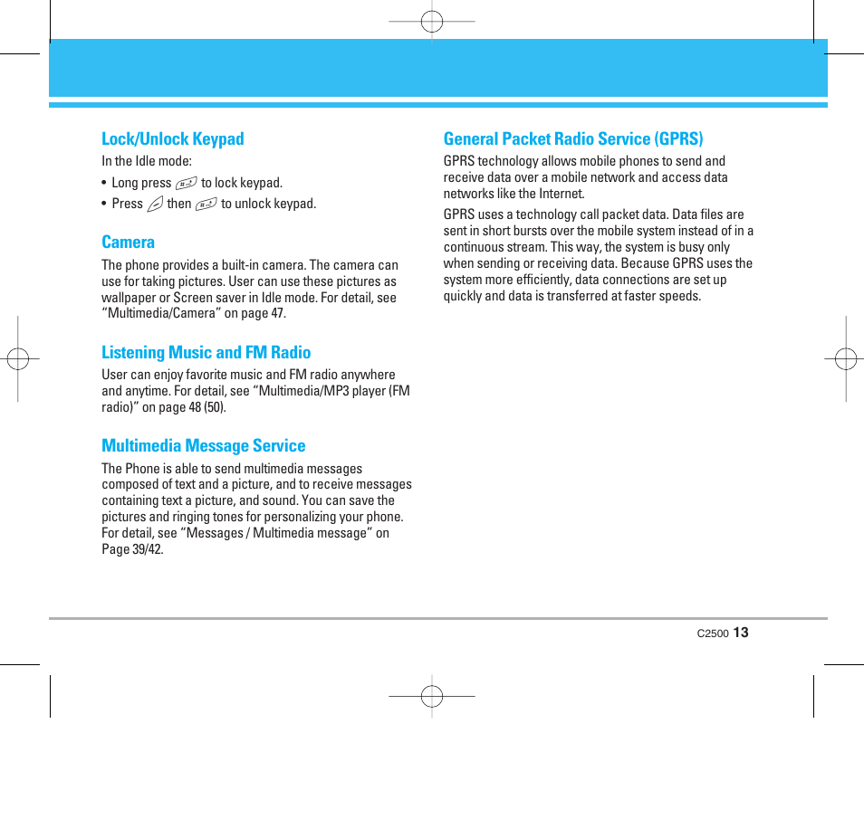 LG C2500 User Manual | Page 14 / 73