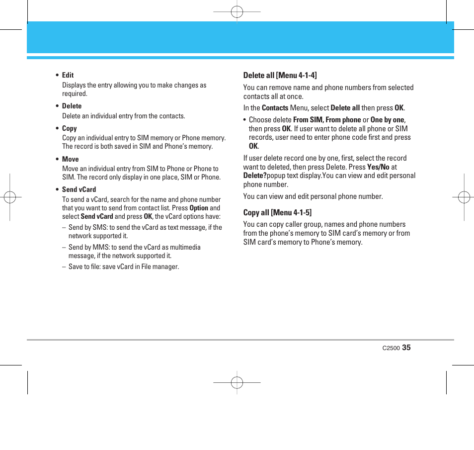 LG C2500 User Manual | Page 36 / 73