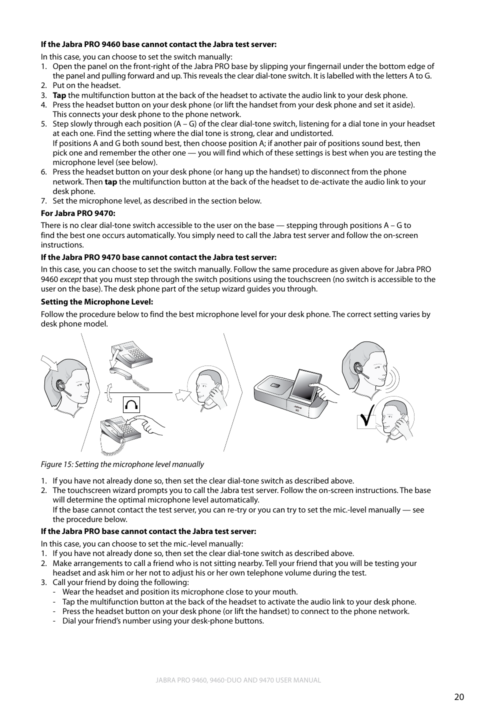 English | Lennox Hearth JABRA PRO 9470 User Manual | Page 20 / 67