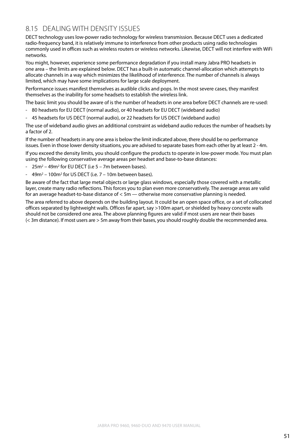 15 dealing with density issues, English, Dealing with density issues 8.15 | Lennox Hearth JABRA PRO 9470 User Manual | Page 51 / 67