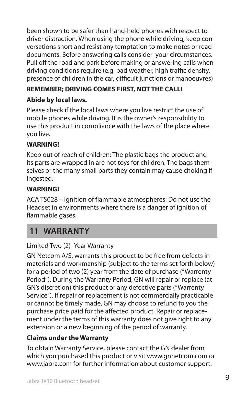 11 warranty | Lennox Hearth SP5050 User Manual | Page 11 / 221