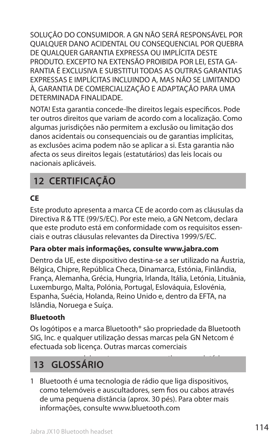 12 certificação, 13 glossário | Lennox Hearth SP5050 User Manual | Page 116 / 221