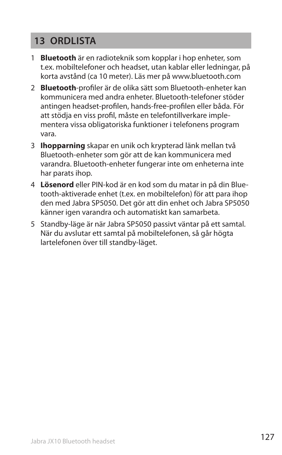 13 ordlista | Lennox Hearth SP5050 User Manual | Page 129 / 221