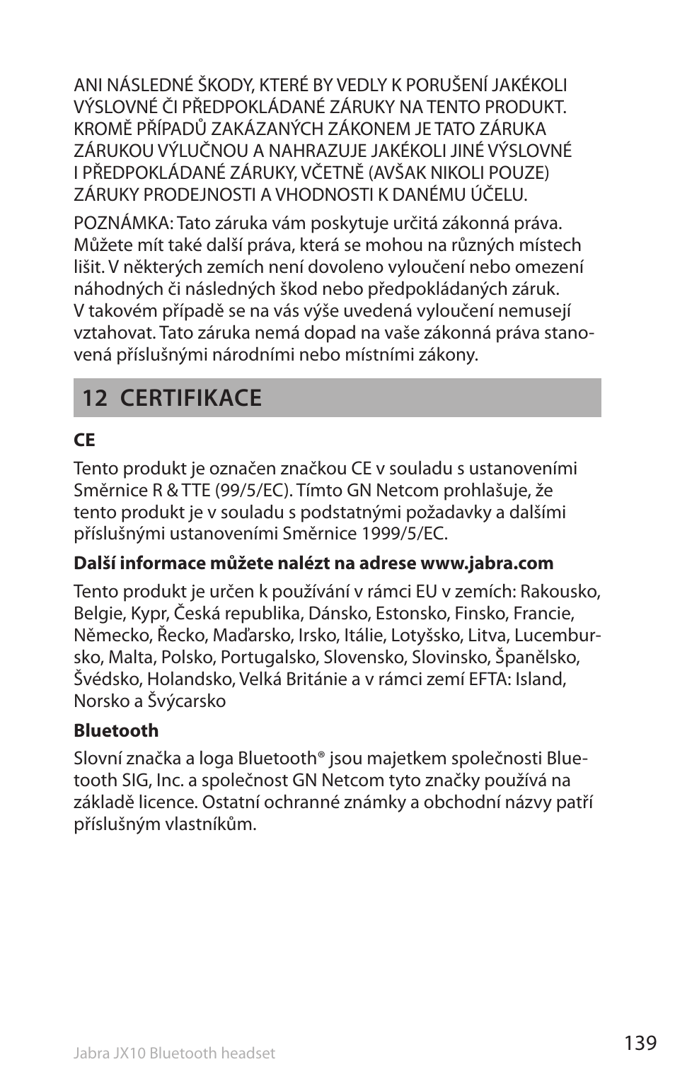 12 certifikace | Lennox Hearth SP5050 User Manual | Page 141 / 221