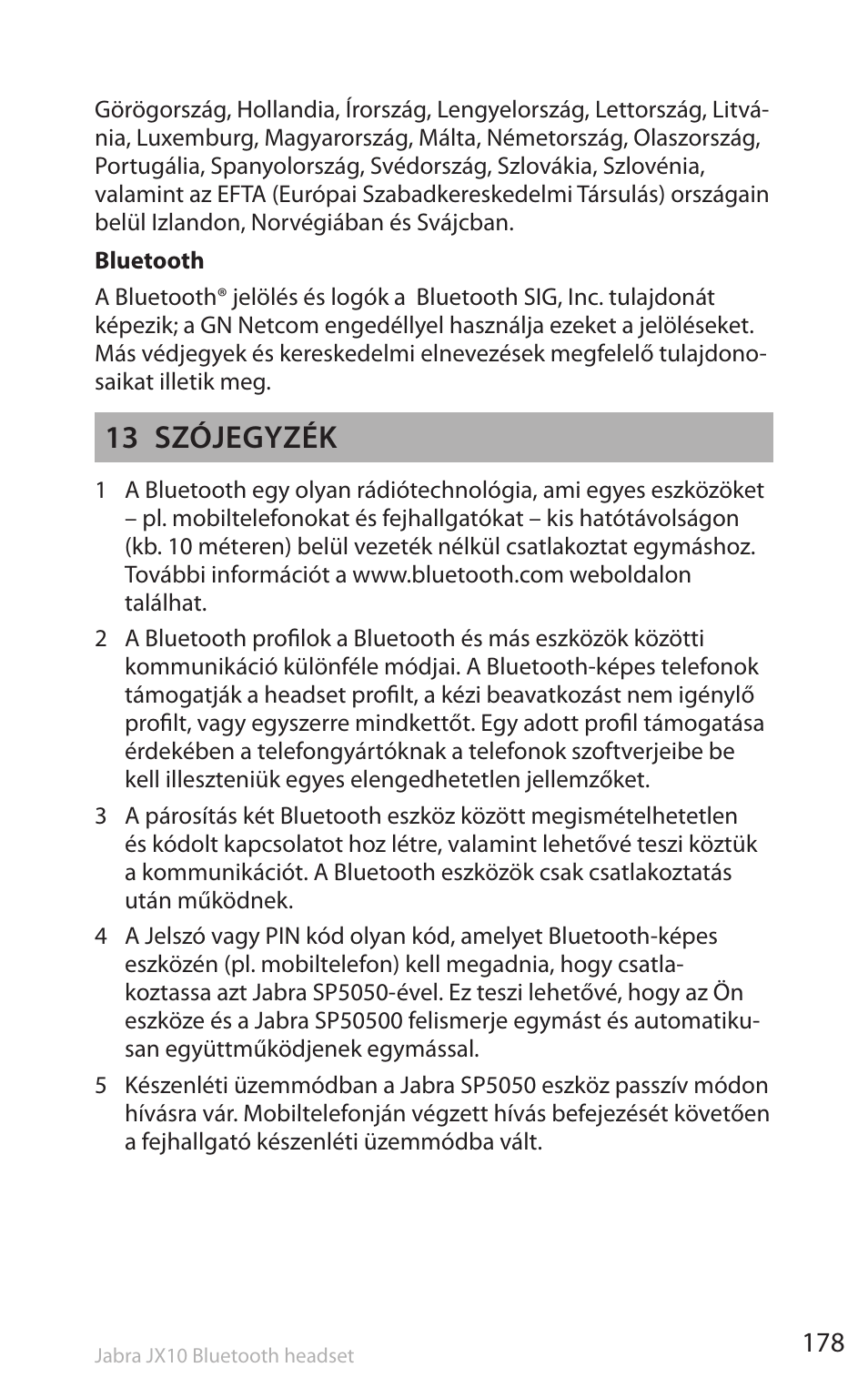 13 szójegyzék | Lennox Hearth SP5050 User Manual | Page 180 / 221