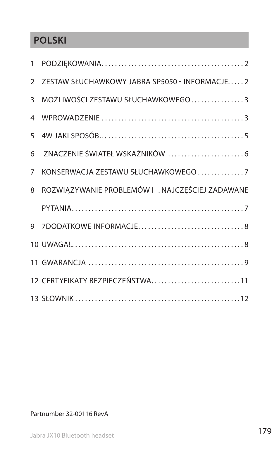 Polski | Lennox Hearth SP5050 User Manual | Page 181 / 221