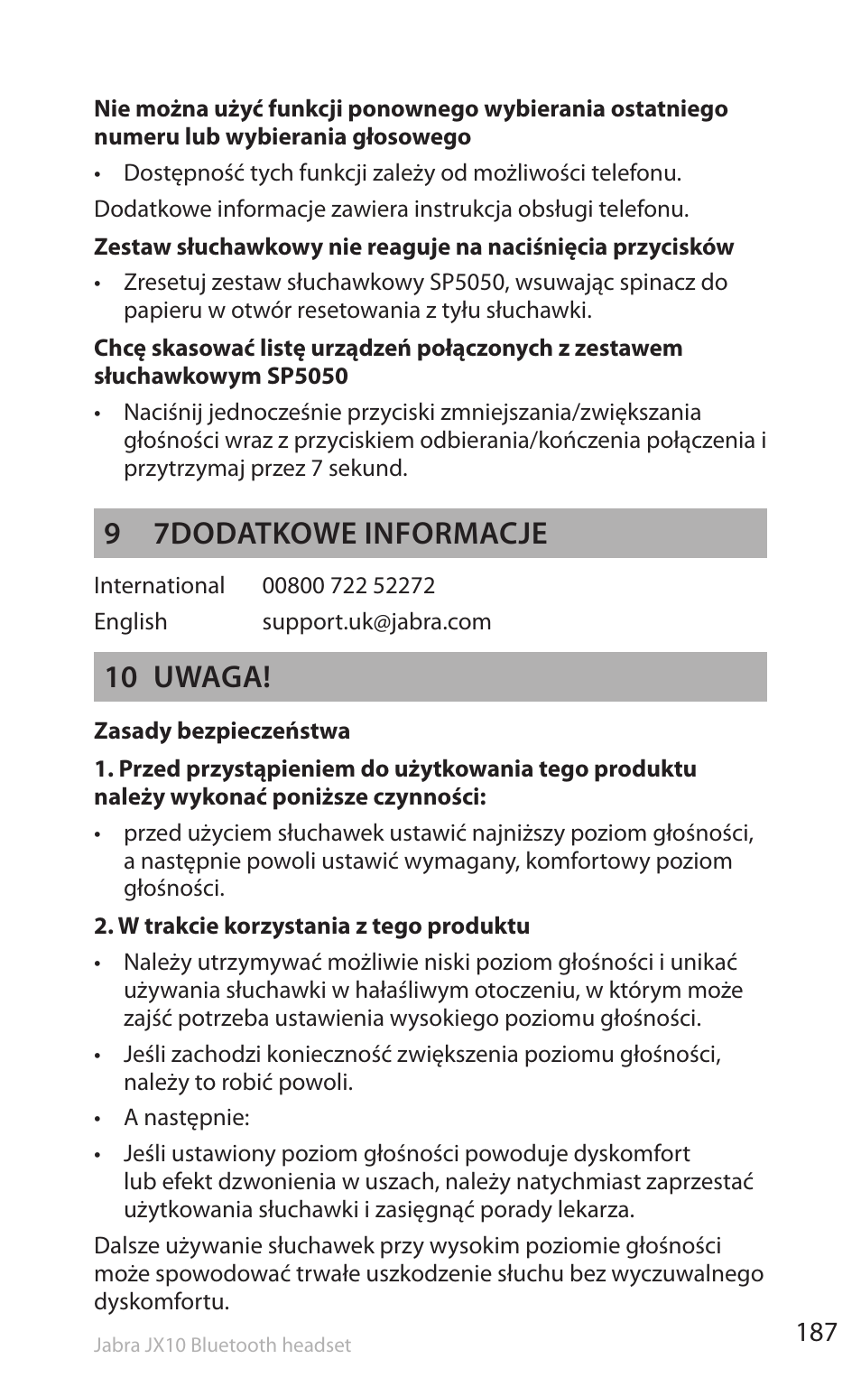 9 7dodatkowe informacje, 10 uwaga | Lennox Hearth SP5050 User Manual | Page 189 / 221
